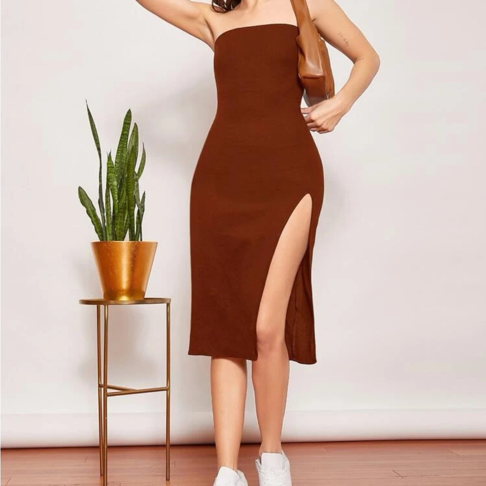 Brown tube dress